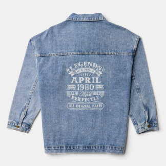 42nd Birthday Decoration Legends Were Born In Apri Denim Jacket