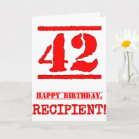 42nd Birthday: Fun, Red Rubber Stamp Inspired Look