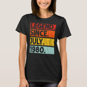 42nd Birthday Legend Since July 1980 42 Years Old T-Shirt