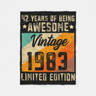 42nd Birthday Men 42 Years Old Women 1983 Limited  Fleece Blanket