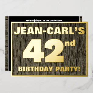 42nd Birthday Party: Bold, Faux Wood Grain Pattern