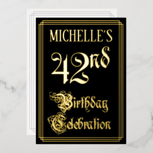 42nd Birthday Party — Fancy Script & Custom Name