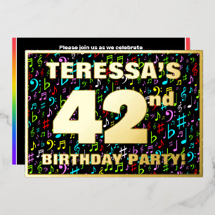 42nd Birthday Party — Fun, Colourful Music Symbols
