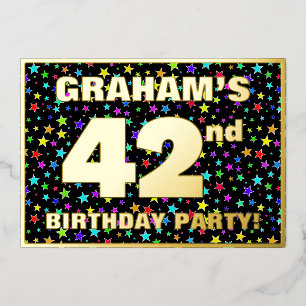 42nd Birthday Party — Fun, Colourful Stars Pattern