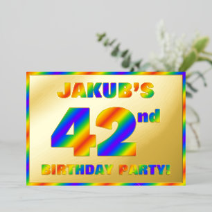 42nd Birthday Party — Fun, Rainbow Spectrum “42”