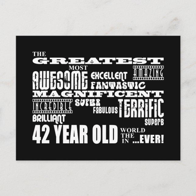 42nd Birthday Party Greatest Forty Two Year Old Invitation Postcard (Front)