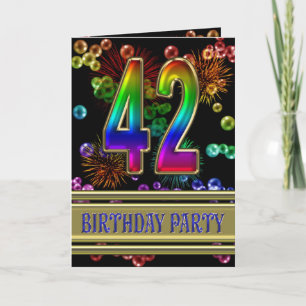 42nd Birthday party Invitation