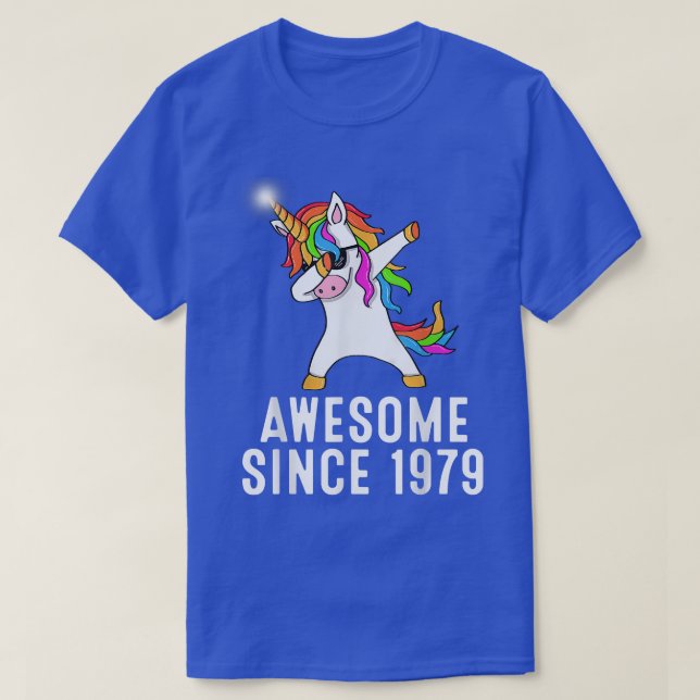 42nd birthday, unicorn dab, Awesome since 1979  T-Shirt (Design Front)