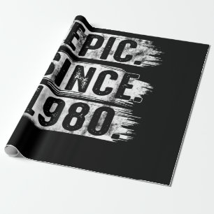 42nd Birthday Vintage Epic Since 1980 42 Years Old Wrapping Paper