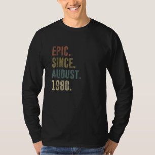 42nd Birthday Vintage Epic Since August 1980 T-Shirt