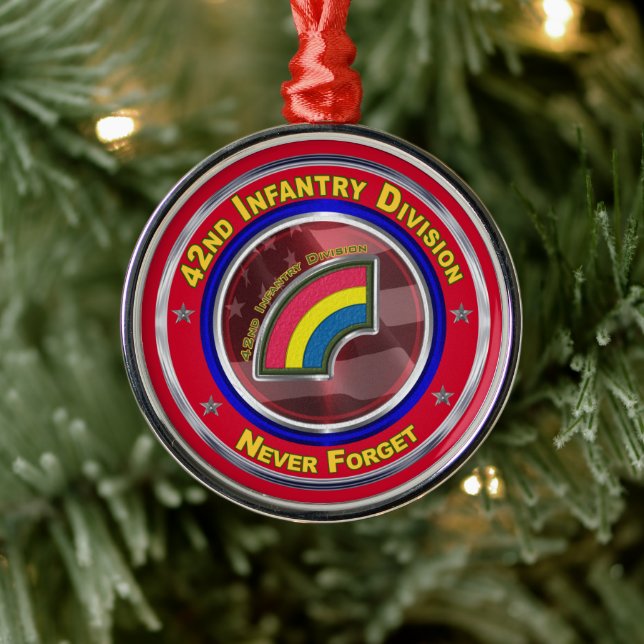 42nd Infantry Division Keepsake Christmas Metal Tree Decoration (Tree)
