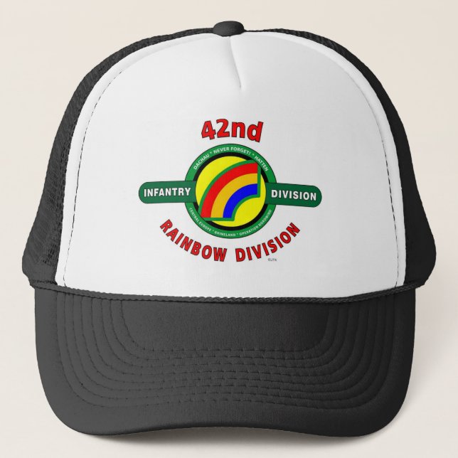 42ND INFANTRY DIVISION "RAINBOW" TRUCKER HAT (Front)