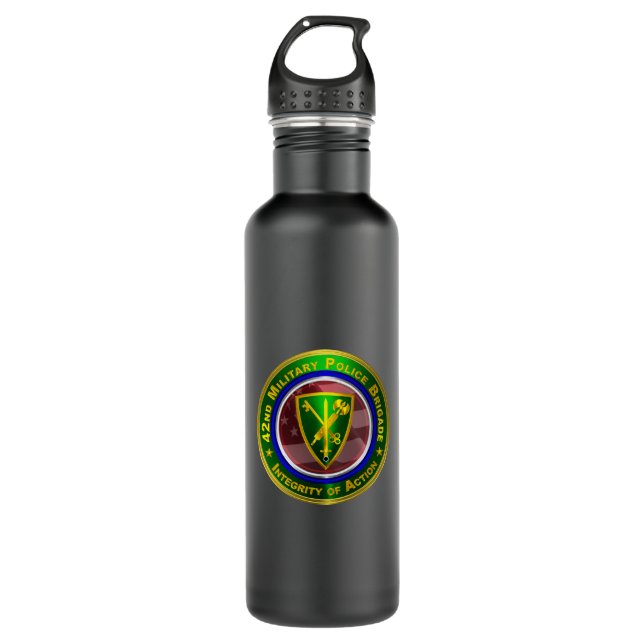 42nd Military Police Brigade  710 Ml Water Bottle (Front)