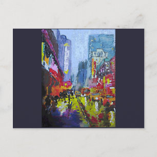 42nd Street, Rainy NYC Scene Postcard