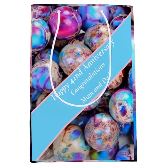 42nd Wedding Anniversary Imperial Jasper Medium Gift Bag (Front)