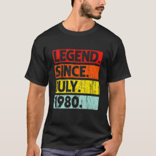 42th Birthday Legend Since July 1980 42 Years Old T-Shirt