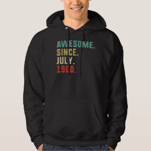 42th Birthday Men Awesome Since July 1980 Hoodie