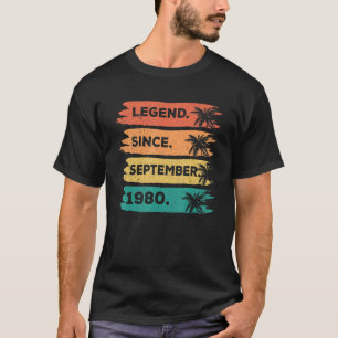 42th Birthday Retro Vintage Legend Since September T-Shirt