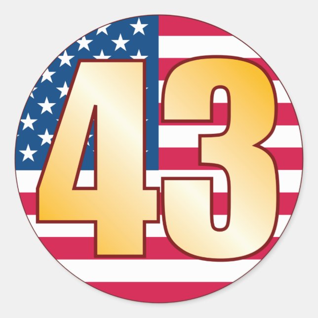 43 USA Gold Classic Round Sticker (Front)