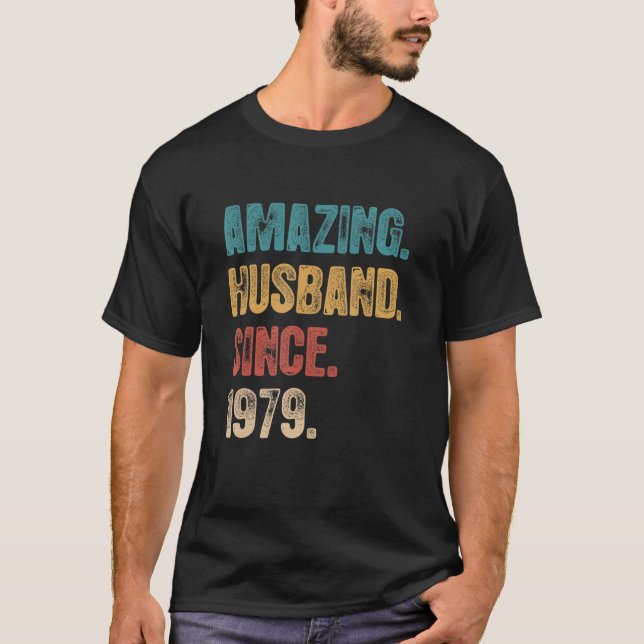 43 Wedding Aniversary For Him  Amazing Husband Sin T-Shirt (Front)