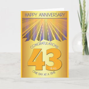 43 Year 12 Step Recovery Anniversary Customized Card