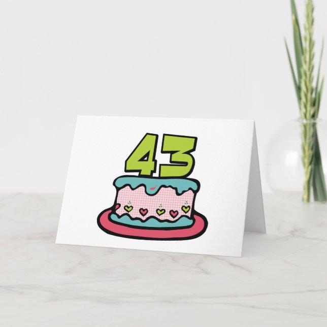 43 Year Old Birthday Cake Card (Front)