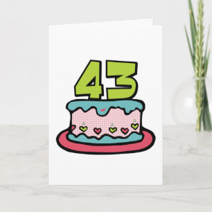 43 Year Old Birthday Cake Card