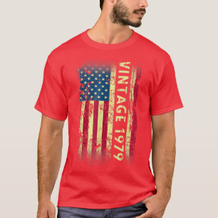43 Year Old Gifts Vintage 1979 American Flag 43th  T-Shirt