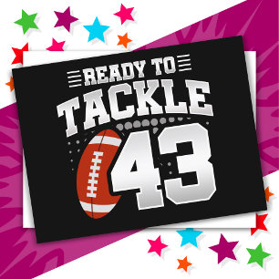 43 Year Old Tackle Football Party 43rd Birthday Postcard
