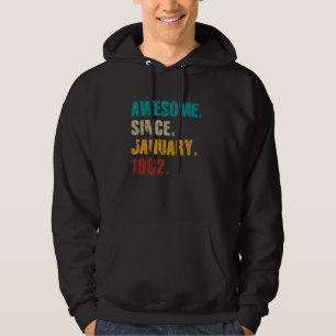 43 Year Old Vintage Awesome Since January 1982 43r Hoodie
