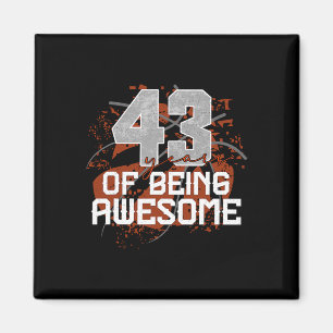 43 Years Of Being Awesome Sketll 43th Birthday Gif Magnet