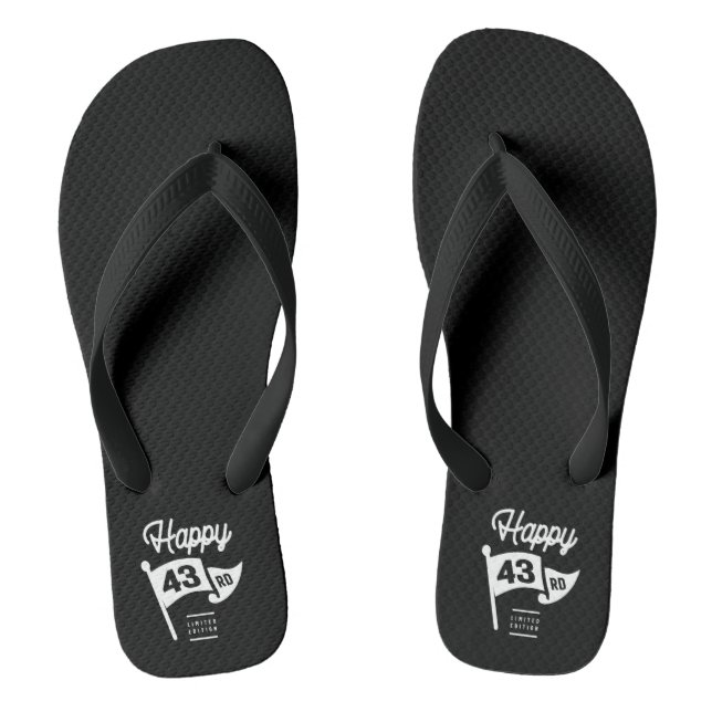 43 Years Old - 43rd Birthday Funny Gift Flip Flops (Footbed)