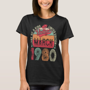 43 Years Old 43th Birthday Vintage Retro March 19 T-Shirt