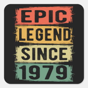 43 Years Old Bday 1979 Epic Legend 43rd Birthday Square Sticker