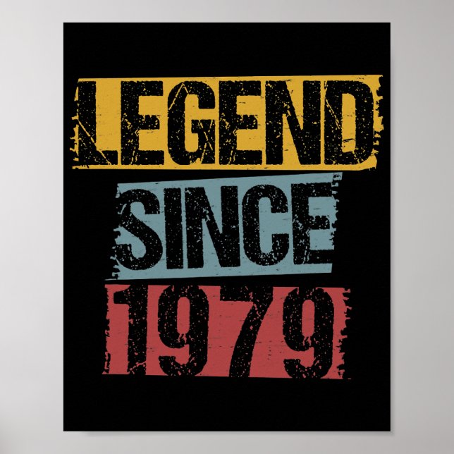 43 Years Old Vintage 1979 43rd Birthday Poster (Front)