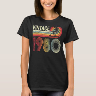 43 Yrs Old Men Women Vintage 1980 Retro 43th Birth T-Shirt