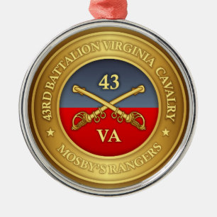 43rd Battalion, Virginia Cavalry (Mosby's Rangers) Metal Tree Decoration