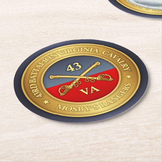 43rd Battalion, Virginia Cavalry (Mosby's Rangers) Round Paper Coaster (Angled)
