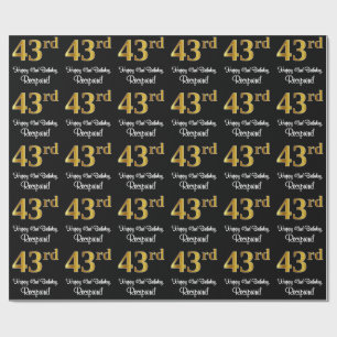 43rd Birthday: Elegant Luxurious Faux Gold Look # Wrapping Paper