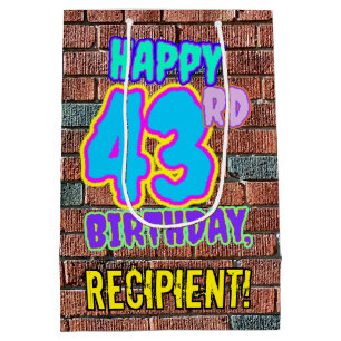 43rd Birthday: Fun, Urban Graffiti Inspired Look Medium Gift Bag