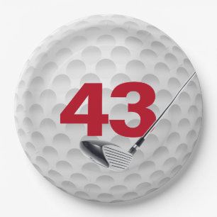 43rd Birthday Golf Ball Design  Paper Plate
