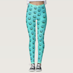 43rd Birthday or Anniversary Peacock Pattern Leggings