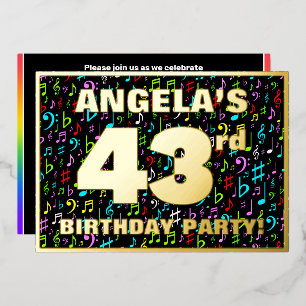 43rd Birthday Party — Fun, Colourful Music Symbols