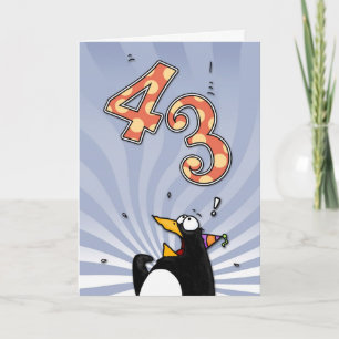 43rd Birthday - Penguin Surprise Card