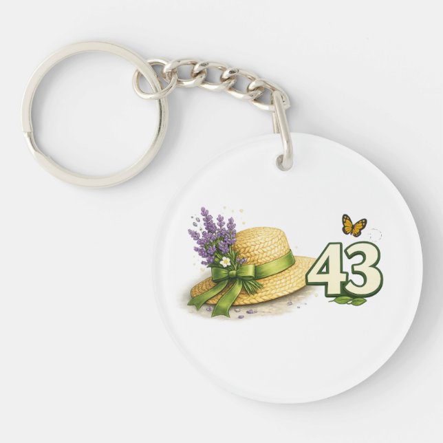 43rd Birthday Plant Lover Round Keychain (Front)