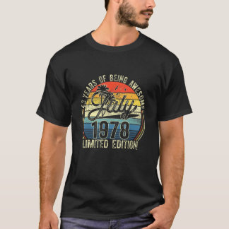 43rd Birthday Retro July 1978 43 Yrs Old 43rd Bday T-Shirt