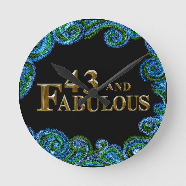 43rd  Birthday  Round Clock (Front)