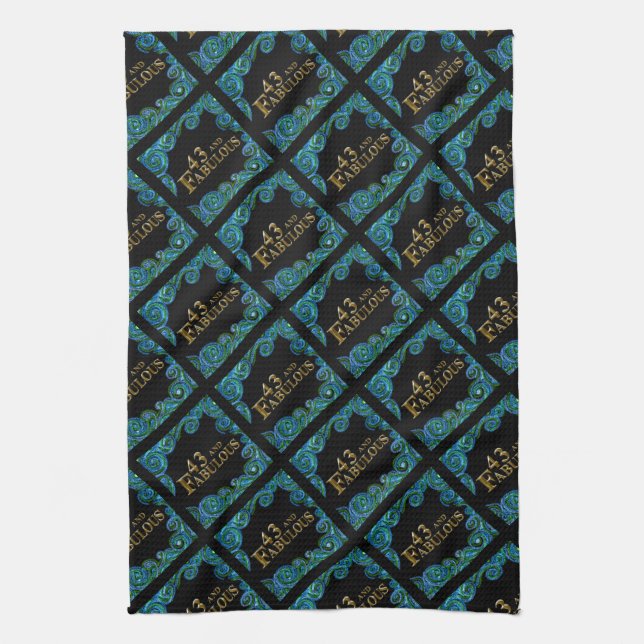 43rd  Birthday  Tea Towel (Vertical)