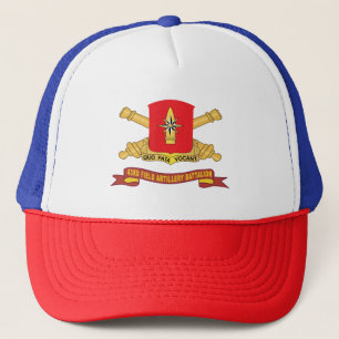 43rd Field Artillery Battalion - Red w Br - Ribbon Trucker Hat