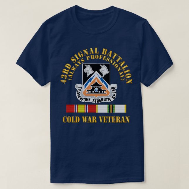 43rd Signal Battalion ColdVeteran DUI w COLD SVC X T-Shirt (Design Front)